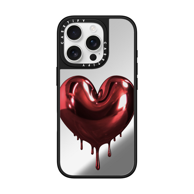 CASETiFY iPhone 16 Pro Case Silver on Black ミラーケース MagSafe対応 Red Metallic Heart casetify_artist Back to School CASETiFY iPhone 16 Pro Case Silver on Black ミラーケース MagSafe対応 Red Metallic Heart casetify_artist Back to School