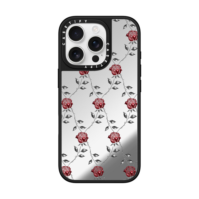 CASETiFY iPhone 16 Pro Case Silver on Black ミラーケース MagSafe対応 Metallic Rose casetify_artist Back to School CASETiFY iPhone 16 Pro Case Silver on Black ミラーケース MagSafe対応 Metallic Rose casetify_artist Back to School