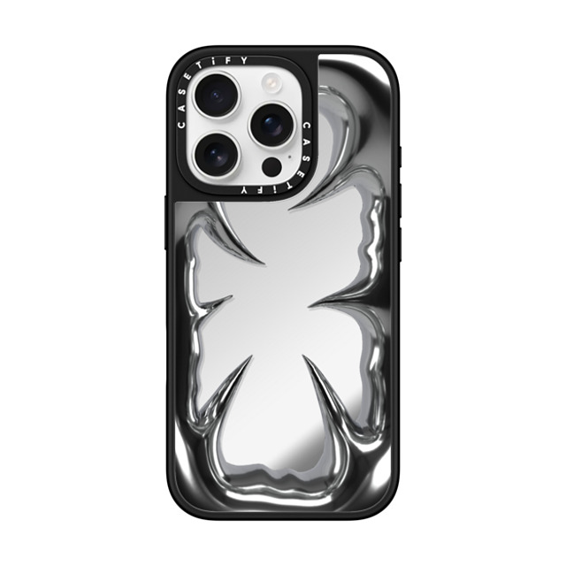 CASETiFY iPhone 16 Pro Case Silver on Black ミラーケース MagSafe対応 Metal Crush Frame casetify_artist Back to School CASETiFY iPhone 16 Pro Case Silver on Black ミラーケース MagSafe対応 Metal Crush Frame casetify_artist Back to School