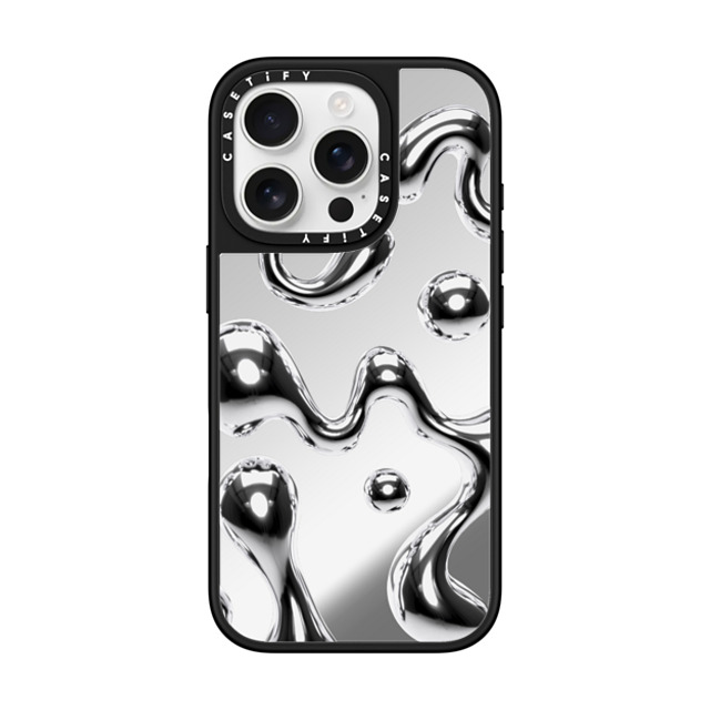CASETiFY iPhone 16 Pro Case Silver on Black ミラーケース MagSafe対応 Chrome Liquid Groovy casetify_artist Back to School CASETiFY iPhone 16 Pro Case Silver on Black ミラーケース MagSafe対応 Chrome Liquid Groovy casetify_artist Back to School