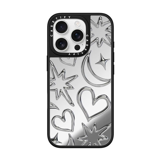 CASETiFY iPhone 16 Pro Case Silver on Black ミラーケース MagSafe対応 Chrome Scribbles casetify_artist Back to School CASETiFY iPhone 16 Pro Case Silver on Black ミラーケース MagSafe対応 Chrome Scribbles casetify_artist Back to School