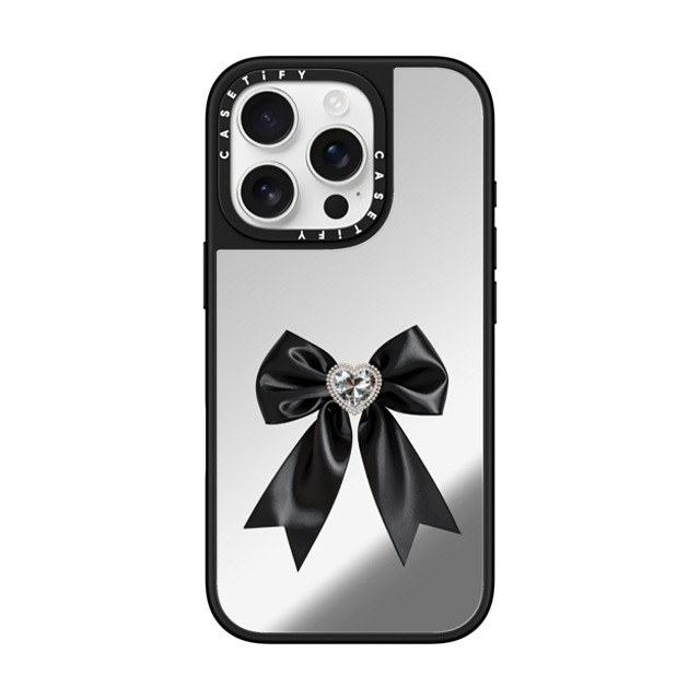 CASETiFY iPhone 16 Pro Case Silver on Black ミラーケース MagSafe対応 Black Satin Ribbon casetify_artist Back to School CASETiFY iPhone 16 Pro Case Silver on Black ミラーケース MagSafe対応 Black Satin Ribbon casetify_artist Back to School