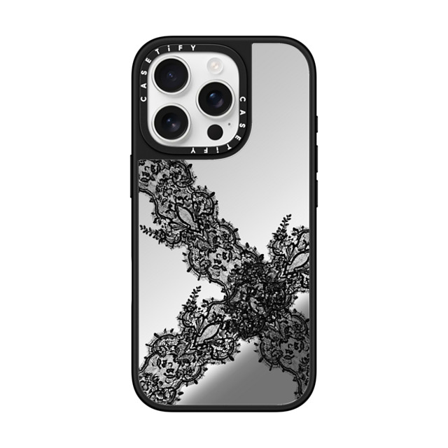 CASETiFY iPhone 16 Pro Case Silver on Black ミラーケース MagSafe対応 Pattern,Bowcore Bowcore,Coquette,Pattern Lace New iPhone CASETiFY iPhone 16 Pro Case Silver on Black ミラーケース MagSafe対応 Pattern,Bowcore Bowcore,Coquette,Pattern Lace New iPhone