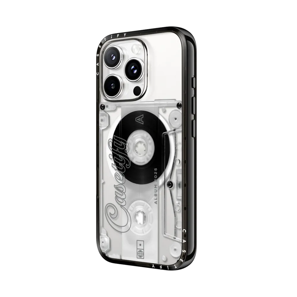 Compact iPhone 16 Pro Case MagSafe Compatible - Audio Cassette