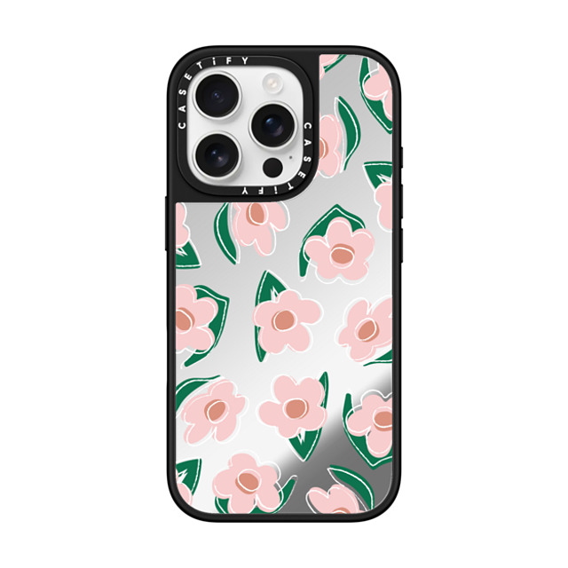 CASETiFY iPhone 16 Pro Case Silver on Black ミラーケース MagSafe対応 Floral,Pattern Floral,Pattern Pink Floral New iPhone CASETiFY iPhone 16 Pro Case Silver on Black ミラーケース MagSafe対応 Floral,Pattern Floral,Pattern Pink Floral New iPhone