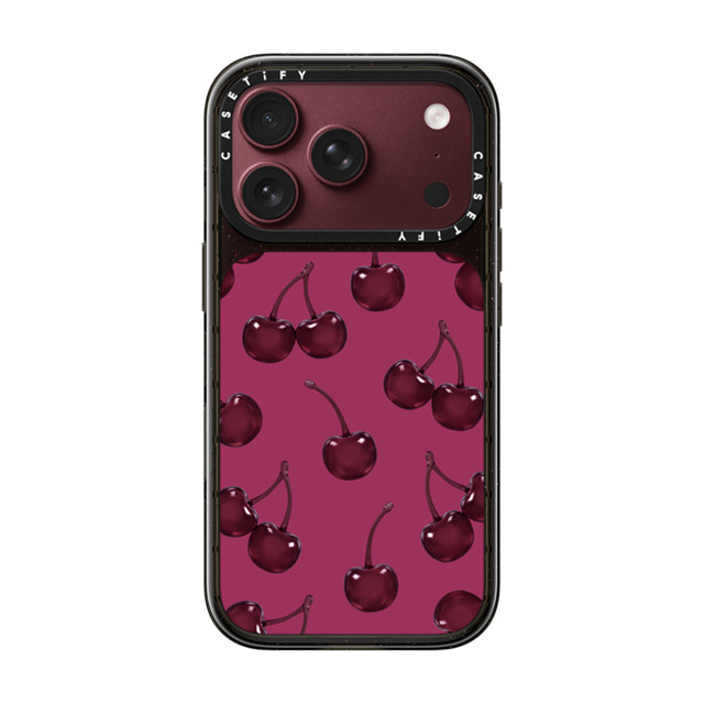 CASETiFY iPhone 18 Pro �P�[�X Glossy Black �C���p�N�g�P�[�X MagSafe�Ή� - �O���b�V�[ Dark Cherry Jelly - Currant casetify_artist