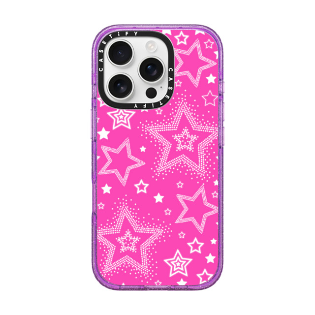 CASETiFY iPhone 16 Pro ケース Glitter Purple インパクトケース MagSafe対応 Star,Pattern Star,Y2K,Pattern Pink Girly Punk Case Back to School CASETiFY iPhone 16 Pro ケース Glitter Purple インパクトケース MagSafe対応 Star,Pattern Star,Y2K,Pattern Pink Girly Punk Case Back to School