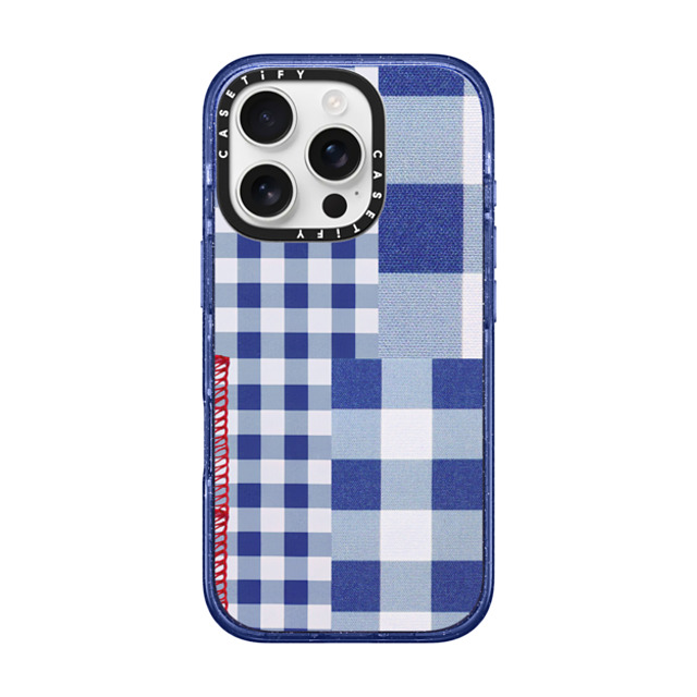 CASETiFY iPhone 16 Pro Case Glitter Indigo Impact Case MagSafe Compatible Gingham Picnic casetify_artist Back to School CASETiFY iPhone 16 Pro Case Glitter Indigo Impact Case MagSafe Compatible Gingham Picnic casetify_artist Back to School