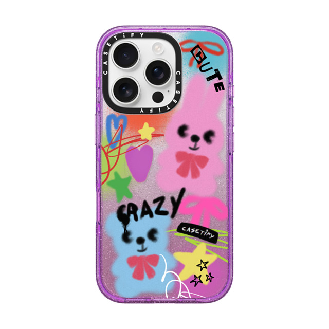 CASETiFY iPhone 16 Pro Case Glitter Purple Impact Case MagSafe Compatible Street Art,Y2K Street Art,Y2K Cute & Crazy Back to School CASETiFY iPhone 16 Pro Case Glitter Purple Impact Case MagSafe Compatible Street Art,Y2K Street Art,Y2K Cute & Crazy Back to School