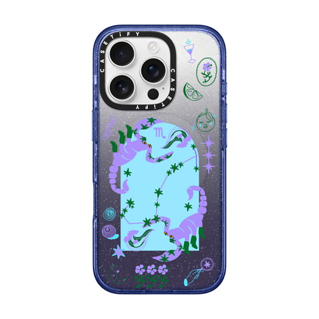 CASETiFY iPhone 16 Pro ケース Glitter Indigo インパクトケース MagSafe対応 Scorpio casetify_artist Back to School CASETiFY iPhone 16 Pro ケース Glitter Indigo インパクトケース MagSafe対応 Scorpio casetify_artist Back to School