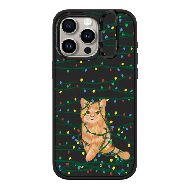 CASETiFY iPhone 15 Pro Max ケース マットブラック インパクトリングスタンドケース MagSafe対応 Meowy Catmas casetify_artist