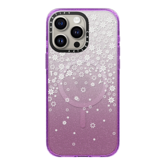 CASETiFY iPhone 15 Pro Max ケース Glitter Purple インパクトケース MagSafe対応 Falling Snow casetify_artist