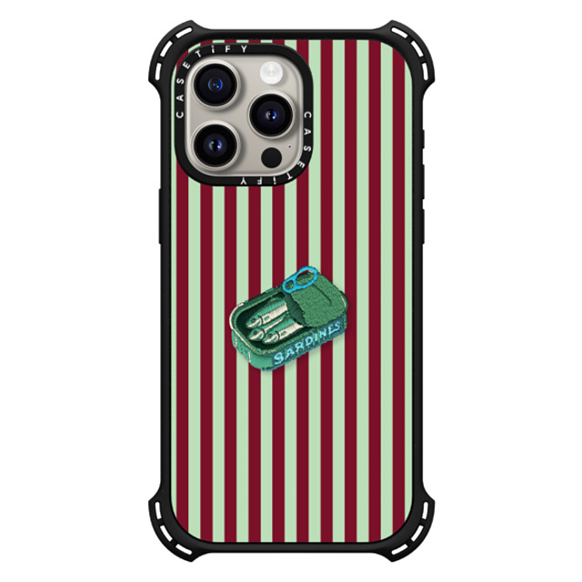 CASETiFY iPhone 15 Pro Max Case Matte Black バウンスケース Food,Pattern Food,Pattern,Stripes Embroidered Sardine CASETiFY iPhone 15 Pro Max Case Matte Black バウンスケース Food,Pattern Food,Pattern,Stripes Embroidered Sardine