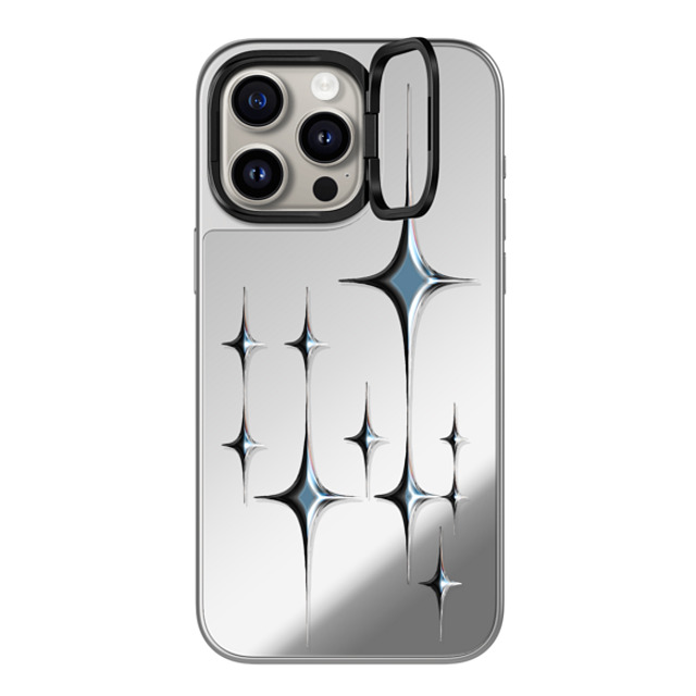 CASETiFY iPhone 15 Pro Max ケース シルバー (シルバーバンパー) ミラー リングスタンドケース MagSafe対応 Star,Chrome Star,Chrome Chrome Sparkles - Graphite Halloween CASETiFY iPhone 15 Pro Max ケース シルバー (シルバーバンパー) ミラー リングスタンドケース MagSafe対応 Star,Chrome Star,Chrome Chrome Sparkles - Graphite Halloween