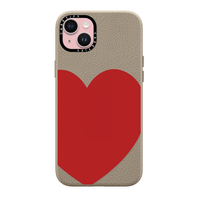 CASETiFY iPhone 15 Plus ケース Greige ペブルケース MagSafe対応 Red Heart casetify_artist Father's Day CASETiFY iPhone 15 Plus ケース Greige ペブルケース MagSafe対応 Red Heart casetify_artist Father's Day