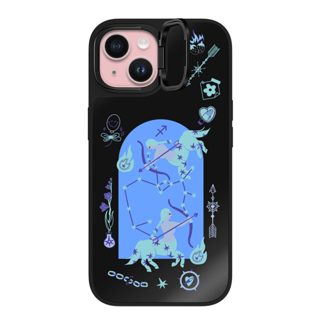 CASETiFY iPhone 15 Case Black on Black ミラー リングスタンドケース MagSafe対応 Sagittarius casetify_artist Father's Day CASETiFY iPhone 15 Case Black on Black ミラー リングスタンドケース MagSafe対応 Sagittarius casetify_artist Father's Day
