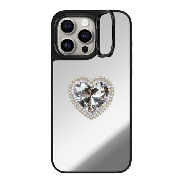 CASETiFY iPhone 15 Pro Max ケース Silver on Black ミラー リングスタンドケース MagSafe対応 Jewel Heart casetify_artist Back to School CASETiFY iPhone 15 Pro Max ケース Silver on Black ミラー リングスタンドケース MagSafe対応 Jewel Heart casetify_artist Back to School