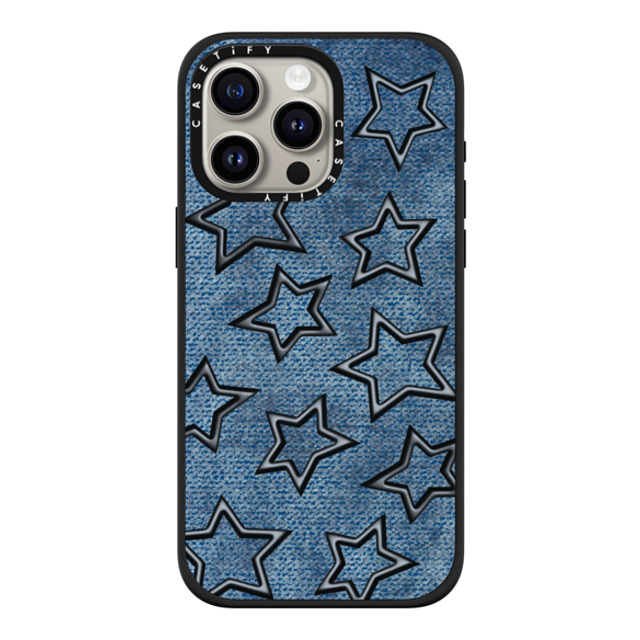 CASETiFY iPhone 15 Pro Max ケース マットブラック インパクトケース MagSafe対応 Dark Academia,Star STAR DENIM