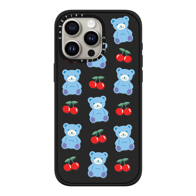 CASETiFY iPhone 15 Pro Max ケース マットブラック インパクトケース MagSafe対応 Animal,Cartoon,Pattern,Cartoon,Y2K,Bear Cherrie Bear