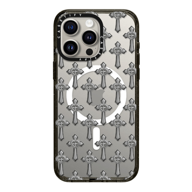 CASETiFY iPhone 15 Pro Max Case Black Impact Case MagSafe Compatible Pattern,Monochrome Pattern,Monochrome Chrome Cross Back to School CASETiFY iPhone 15 Pro Max Case Black Impact Case MagSafe Compatible Pattern,Monochrome Pattern,Monochrome Chrome Cross Back to School