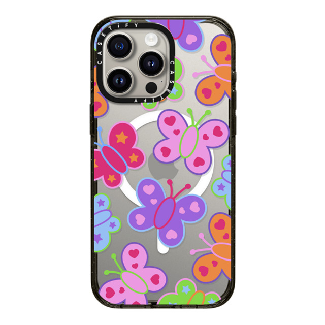 CASETiFY iPhone 15 Pro Max ケース ブラック インパクトケース MagSafe対応 Butterfly,Animal Animal,Butterfly,Maximalism,Y2K Butterfly Folk Father's Day CASETiFY iPhone 15 Pro Max ケース ブラック インパクトケース MagSafe対応 Butterfly,Animal Animal,Butterfly,Maximalism,Y2K Butterfly Folk Father's Day