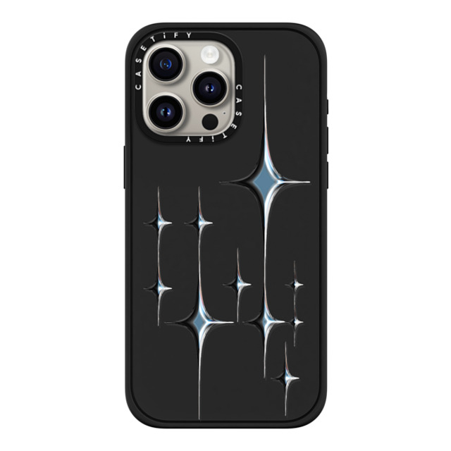 CASETiFY iPhone 15 Pro Max ケース マットブラック インパクトケース MagSafe対応 Star Chrome Sparkles - Graphite