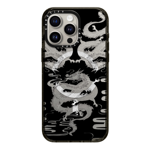CASETiFY iPhone 15 Pro Max Case Black Impact Case MagSafe Compatible Dragon Dragon White CASETiFY iPhone 15 Pro Max Case Black Impact Case MagSafe Compatible Dragon Dragon White