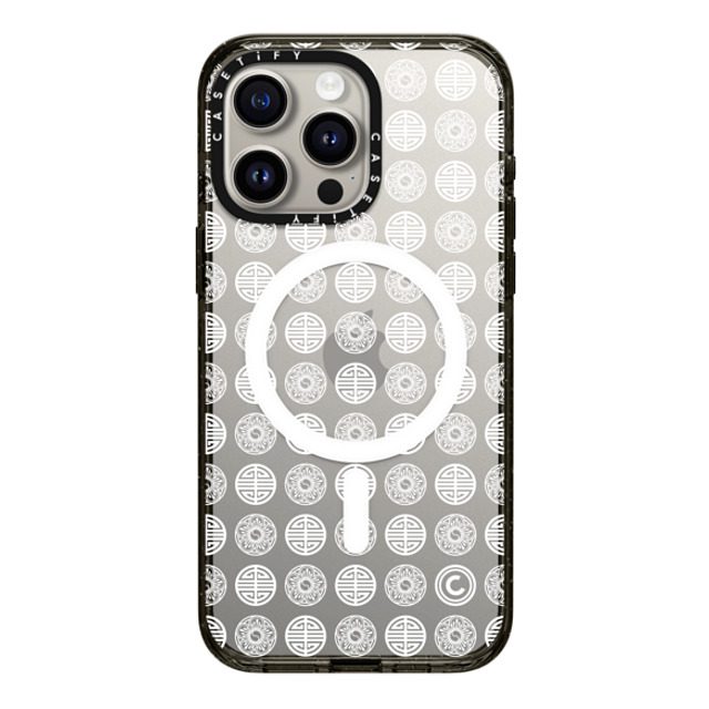 CASETiFY iPhone 15 Pro Max Case Black Impact Case MagSafe Compatible Dancheong Pattern White casetify_artist CASETiFY iPhone 15 Pro Max Case Black Impact Case MagSafe Compatible Dancheong Pattern White casetify_artist