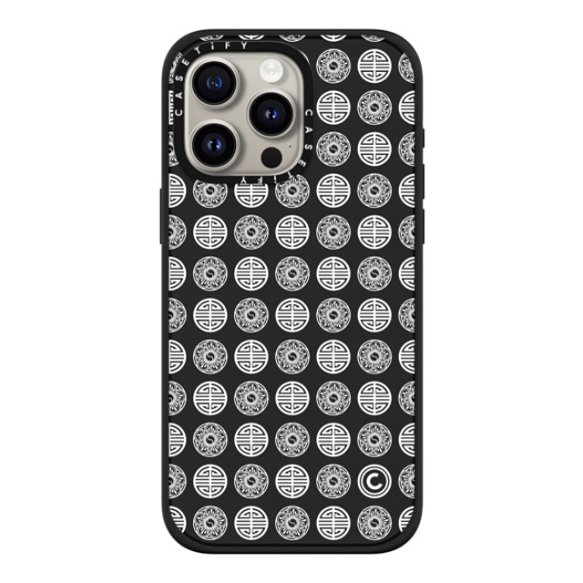 CASETiFY iPhone 15 Pro Max Case Matte Black Impact Case MagSafe Compatible Dancheong Pattern White casetify_artist CASETiFY iPhone 15 Pro Max Case Matte Black Impact Case MagSafe Compatible Dancheong Pattern White casetify_artist