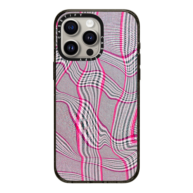 CASETiFY iPhone 15 Pro Max ケース ブラック インパクトケース MagSafe対応 Surrealism Surrealism Distorted Plaid - Pink Father's Day CASETiFY iPhone 15 Pro Max ケース ブラック インパクトケース MagSafe対応 Surrealism Surrealism Distorted Plaid - Pink Father's Day