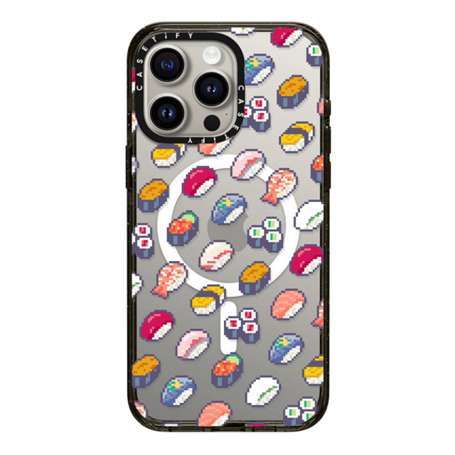 CASETiFY iPhone 15 Pro Max ケース ブラック インパクトケース MagSafe対応 Sushi Pixel casetify_artist Back to School CASETiFY iPhone 15 Pro Max ケース ブラック インパクトケース MagSafe対応 Sushi Pixel casetify_artist Back to School