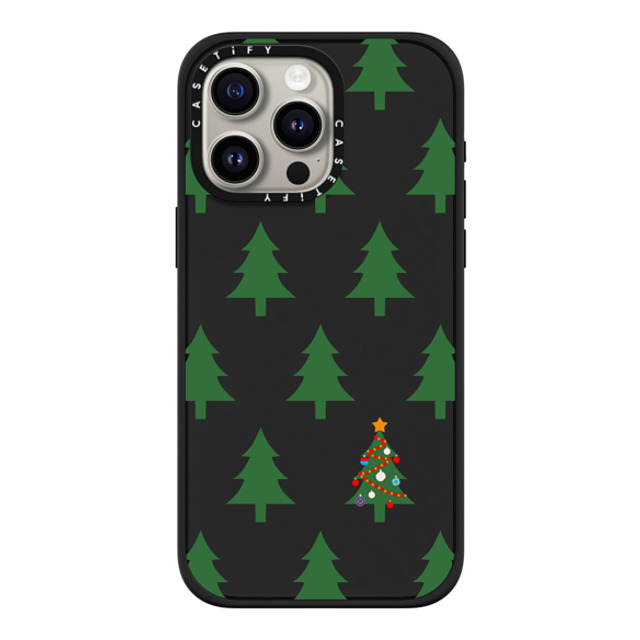 CASETiFY iPhone 15 Pro Max ケース マットブラック インパクトケース MagSafe対応 O Christmas Tree casetify_artist