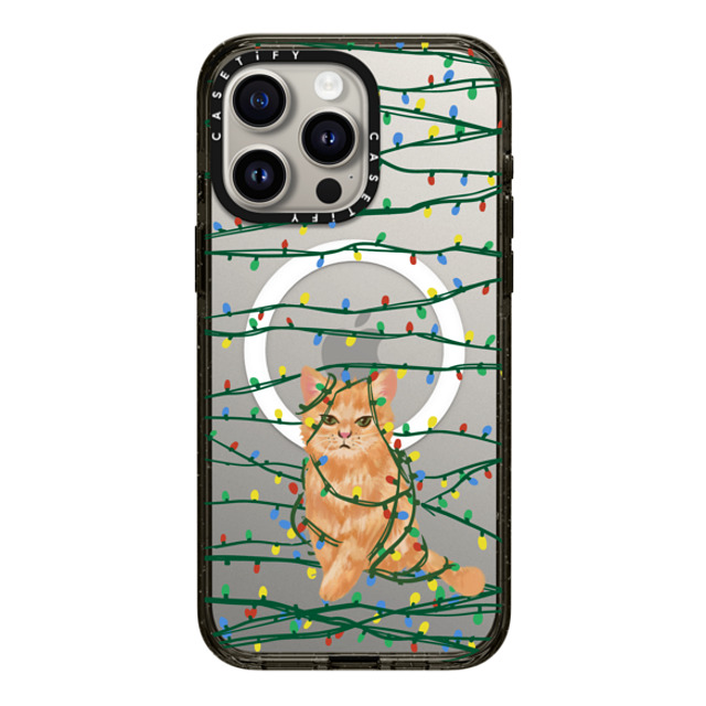 CASETiFY iPhone 15 Pro Max ケース ブラック インパクトケース MagSafe対応 Meowy Catmas casetify_artist
