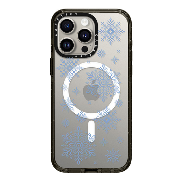 CASETiFY iPhone 15 Pro Max ケース ブラック インパクトケース MagSafe対応 Needlepoint Snowflakes casetify_artist