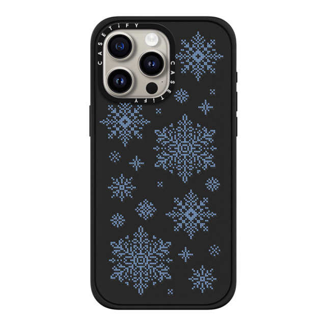 CASETiFY iPhone 15 Pro Max ケース マットブラック インパクトケース MagSafe対応 Needlepoint Snowflakes casetify_artist