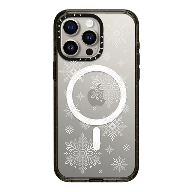 CASETiFY iPhone 15 Pro Max ケース ブラック インパクトケース MagSafe対応 Needlepoint Snowflakes casetify_artist