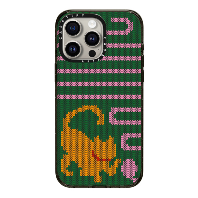 CASETiFY iPhone 15 Pro Max ケース ブラック インパクトケース Cat Mas Sweater casetify_artist