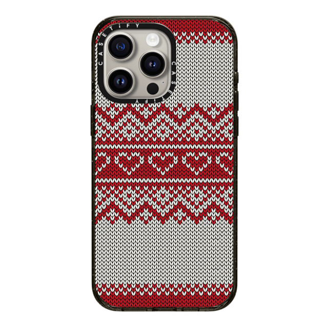 CASETiFY iPhone 15 Pro Max ケース ブラック インパクトケース Red Fair Isle Sweater casetify_artist