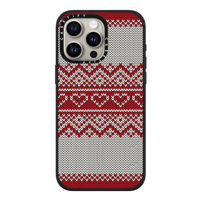 CASETiFY iPhone 15 Pro Max ケース マットブラック インパクトケース MagSafe対応 Red Fair Isle Sweater casetify_artist