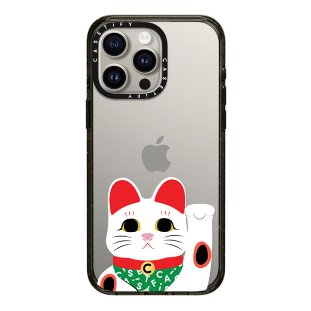 CASETiFY iPhone 15 Pro Max ケース ブラック インパクトケース Waving Lucky Cat casetify_artist