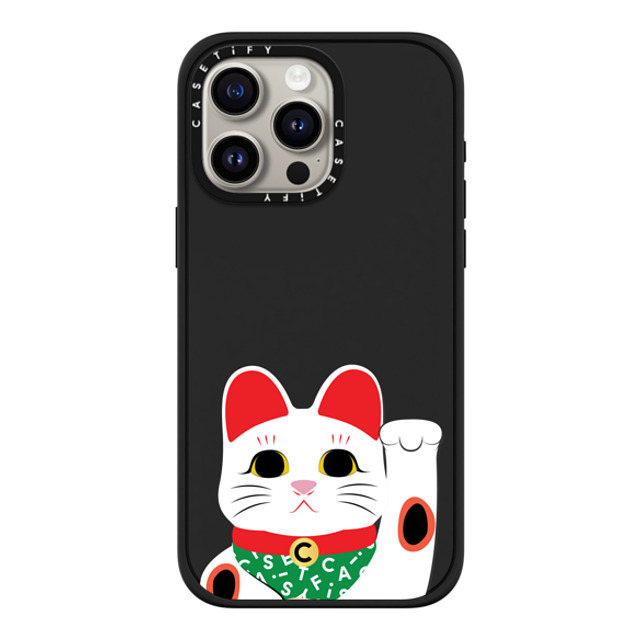 CASETiFY iPhone 15 Pro Max ケース マットブラック インパクトケース MagSafe対応 Waving Lucky Cat casetify_artist