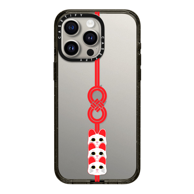 CASETiFY iPhone 15 Pro Max ケース ブラック インパクトケース Lucky Knot, Lucky Cat casetify_artist