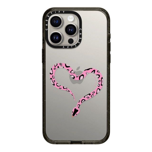 CASETiFY iPhone 15 Pro Max ケース ブラック インパクトケース Pink Heart Snake casetify_artist