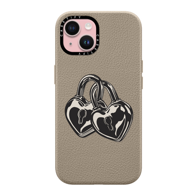 CASETiFY iPhone 15 ケース Greige ペブルケース MagSafe対応 Love Locks casetify_artist