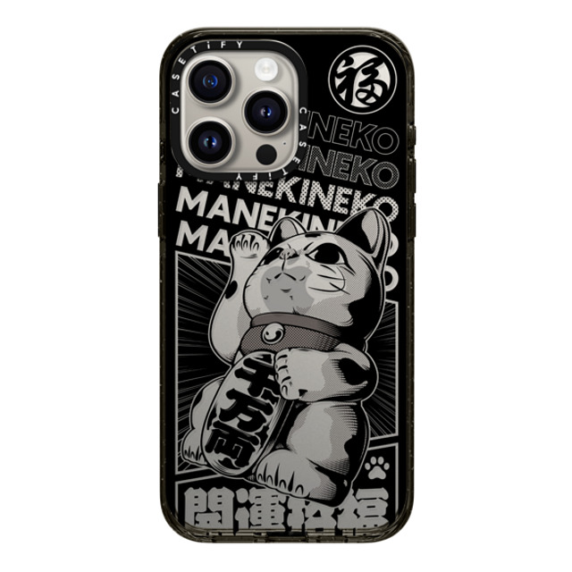 CASETiFY iPhone 15 Pro Max ケース ブラック インパクトケース Lucky Cat Comic casetify_artist