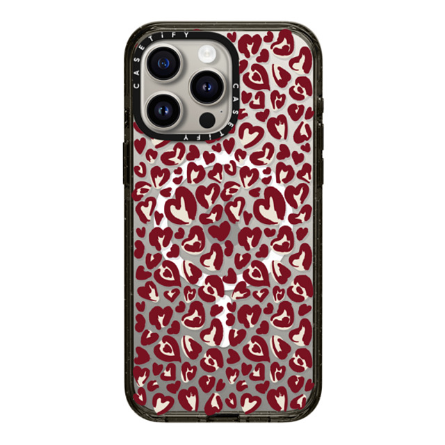 CASETiFY iPhone 15 Pro Max Case Black Impact Case MagSafe Compatible Leopard Love- Red casetify_artist Back to School CASETiFY iPhone 15 Pro Max Case Black Impact Case MagSafe Compatible Leopard Love- Red casetify_artist Back to School