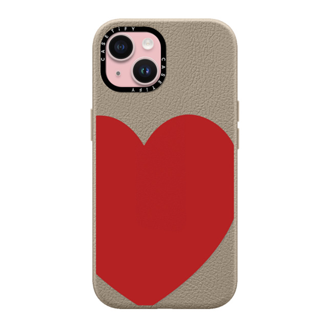 CASETiFY iPhone 15 Case Greige ペブルケース MagSafe対応 Red Heart casetify_artist Mother's Day CASETiFY iPhone 15 Case Greige ペブルケース MagSafe対応 Red Heart casetify_artist Mother's Day