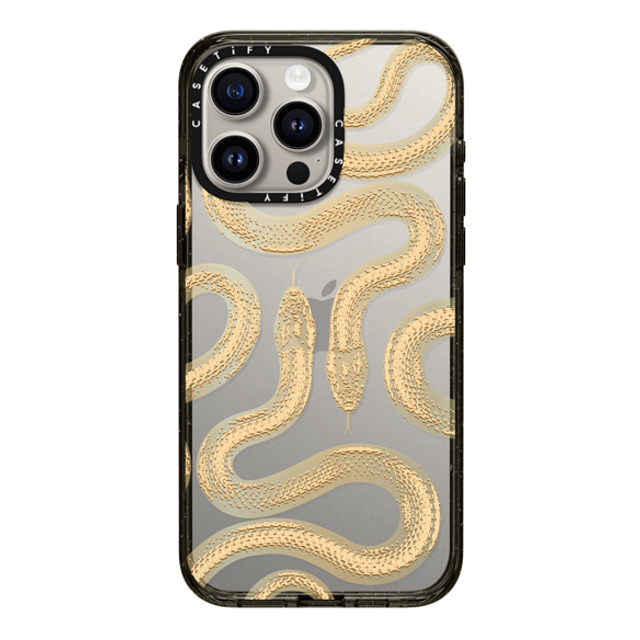 CASETiFY iPhone 15 Pro Max ケース ブラック インパクトケース Gold Kingsnake casetify_artist