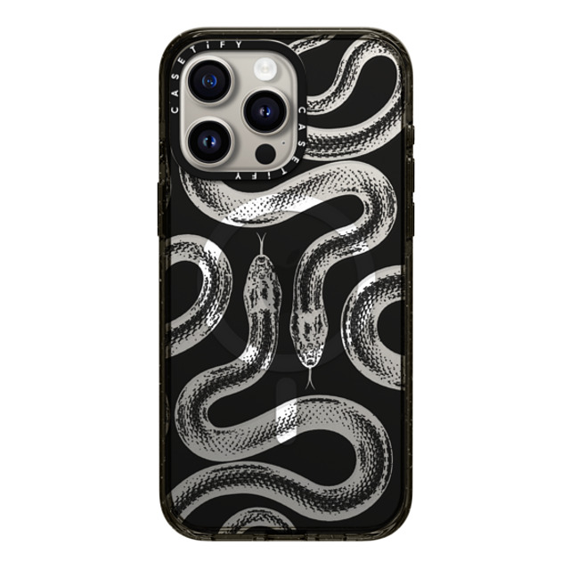 CASETiFY iPhone 15 Pro Max ケース ブラック インパクトケース MagSafe対応 Transparent Kingsnake casetify_artist