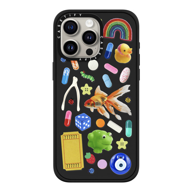 CASETiFY iPhone 15 Pro Max Case Matte Black Impact Case MagSafe Compatible Happy Dose of Luck casetify_artist CASETiFY iPhone 15 Pro Max Case Matte Black Impact Case MagSafe Compatible Happy Dose of Luck casetify_artist